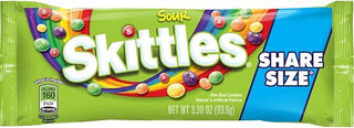 Skittles Bite Size Sour Tear/Share Candy, 3.3 Ounce - 24 per pack -- 6 packs per case.