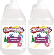 Colorations Washable Clear Glue, 2 Gallons, Dries Clear, Ideal for Slime