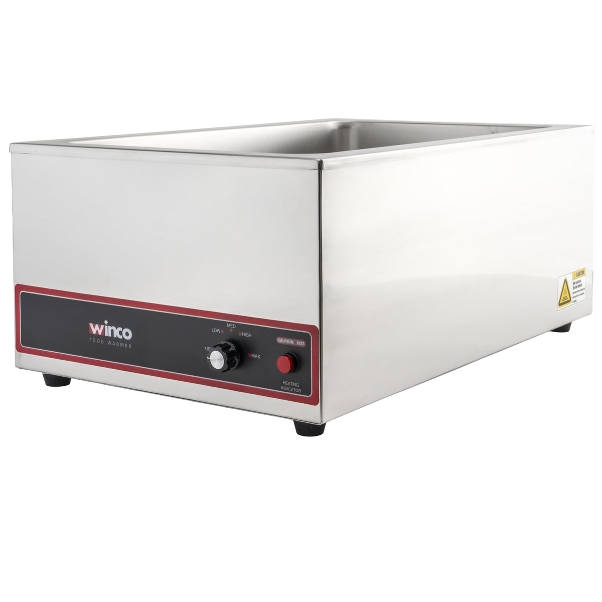 FW-S500 Commercial Portable Steam Table Food Warmer 120V 1200W by Winco – Large, 12.0 inches, Stainless Steel, Model fes500