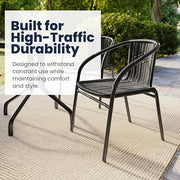 Flash Furniture Black / Set of 1 / Contemporary Patio Dining Chairs