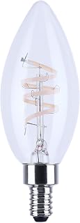 Satco 4 Watt, B11 Reminiscent LED Filament Light Bulb, 3000K, Soft White, 350 Lumens, 90 CRI, Clear Finish, Candelabra E12 Base, 360 Degree Beam, Dimmable, Wet Rated, Enclosed Fixture, 120V (1 Pack)