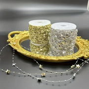 5M Decorative Star Beads Chain Christmas Tree Wreath Garland Wedding Party DIY Glitter Bead String New Year Home Decorations（Gold） by Generic – Plastic, Gold, Model WHYJ-ZCL111