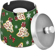 Christmas Cookies Bow Splash Ashtray with Lid, Outdoor Ashtrays for Patio