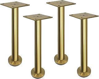 4 Pcs Stainless Steel Adjustable Legs 23.6" d Metal Fur Feet for Sofa Coffee Table TV Cabinet Bathroom Cabinet Includes Screws - Replacement Support