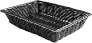 TableCraft 2488 Basket, 14" x 10" x 3", Rectangular, Hand-Woven, Polypropylene Cord, Black, 6 Each per case