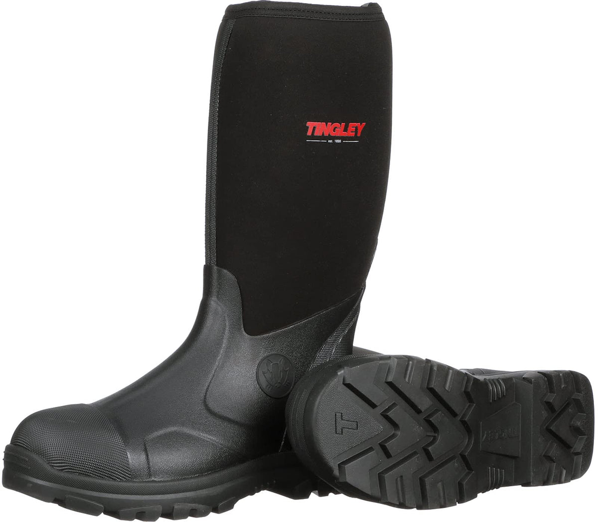 Badger Plain Toe Boot by TINGLEY – 8 Women/6 Men, Rubber, Black, Model 87151
