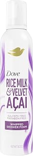 Dove Whipped Shower Foam for Women Rice Milk & Velvet Açaí 10.3 FO