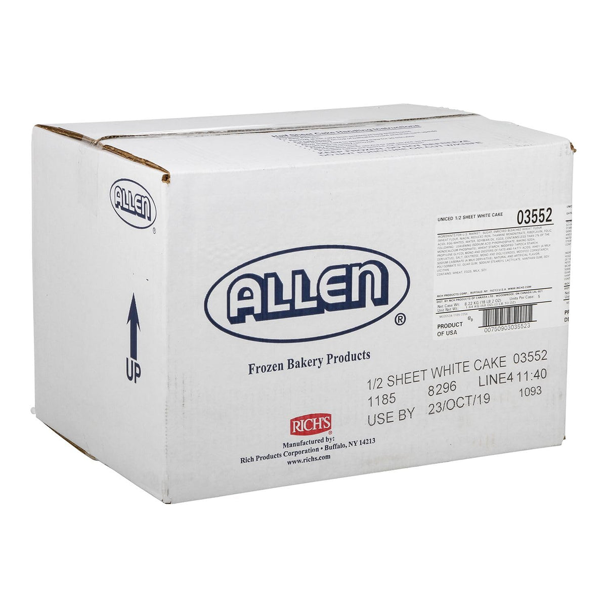 Rich's 1/2 Sheet Uniced White Layer Cake by rich products corporation – 1/2 Sheet, Pack of 5, Model 03552