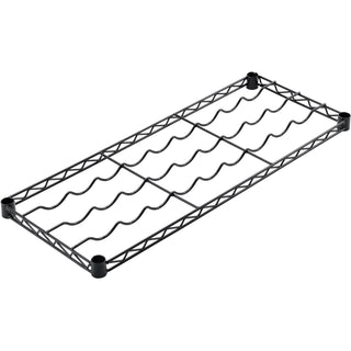 Wine Bottle Shelf 36" L x 14" W Black Epoxy by Nexel – 36 inches (W) x 14 inches (L) x 1.75 inches (H), Epoxy, Black, Model WS1436B