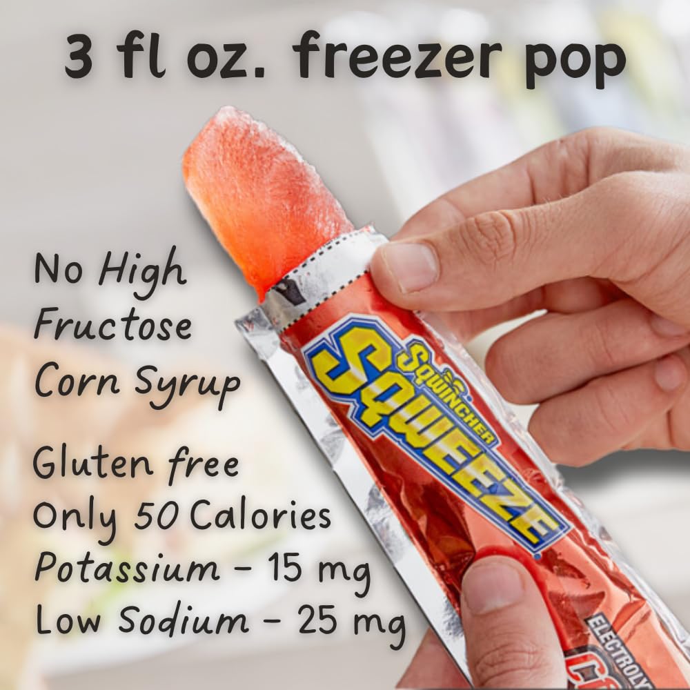 Sqweeze Electrolyte Replenishing Freeze Pops by Sqwincher – Pack of 10, Model 266798