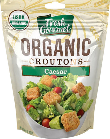 Organic Parmesan Caesar Croutons by Fresh Gourmet – 4.5 Ounce