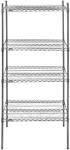 HUBERT Shelving Unit with 4-Shelves Dark Grey Wire- 36" L x 24" W x 63" H