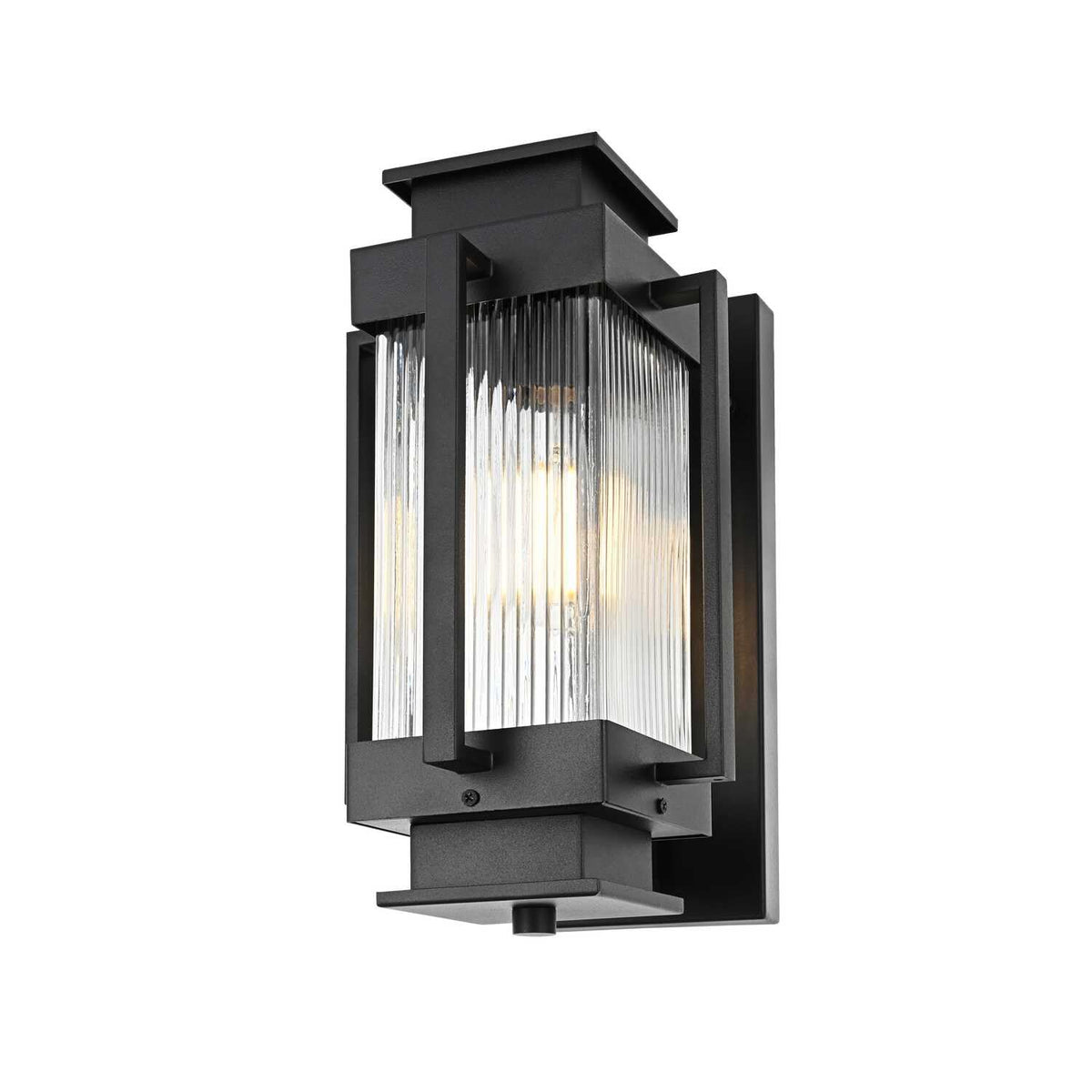 Harlan One Light Outdoor Wall Sconce Black by Lighting Design – Iron, Black