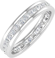 0.43 to 0.55 Carat Channel Set Diamond Wedding Eternity Ring Band in 14K Gold