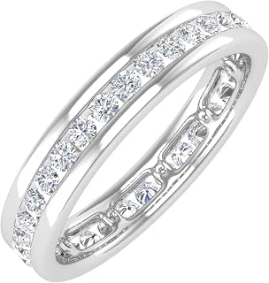 0.43 to 0.55 Carat Channel Set Diamond Wedding Eternity Ring Band in 14K Gold