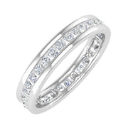 1/2 Carat Channel Set Diamond Wedding Eternity Ring Band in 14K White Gold (Ring Size 6.5) by FINEROCK – 6.5, Metal, White Gold, Model RG-13680-I2I3-14KW-6.5