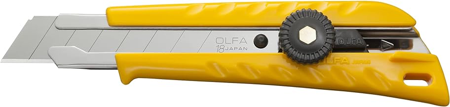 OLFA 18mm Heavy-Duty Utility Knife (L-1) - Ratchet Lock, Snap-Off Blade