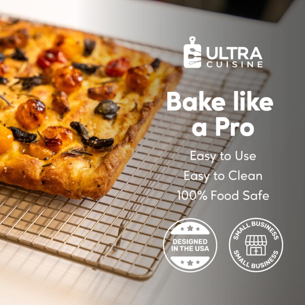 Ultra Cuisine Cooling Rack Set, Stainless Steel, 11.5 x 16.5 Inch, 2 Pack