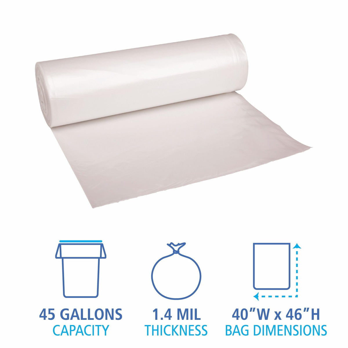 Boardwalk Clear / 1 Count (Pack of 100) / 1.1 mil Can Liners