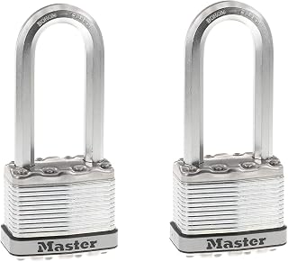 Master Lock M5XTLJ Magnum Heavy Duty Outdoor Padlock with Key, 2 Pack Keyed-Alike