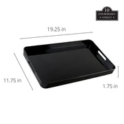 19.25" x 11.75" Lacquer Rectangle Serving Tray with handles by 10 Strawberry Street – 19.3" x 12" x 1.8", Black, Model BLK-REC