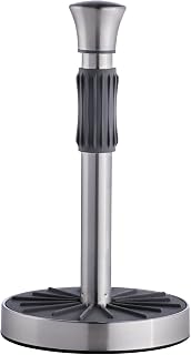 Kamenstein 2-in-1 Paper Towel Holder with Integrated Spray Bottle, Weighted Base, & One-Handed Tear, Stainless Steel Cleaning Station