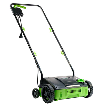 12-Amp 12-Inch Corded Electric Lawn Dethatcher by Earthwise – 12-Inch, 12-Amp, Metal, Black/Green, Model DT71212