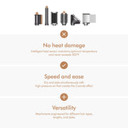 Airwrap Multi-Styler Complete Long Diffuse for Curly and Coily Hair by Dyson – 9 Piece Set, Aluminum, Complete Diffuse for Curly to Coily Hair - Nickel / Copper, Model 453646-01