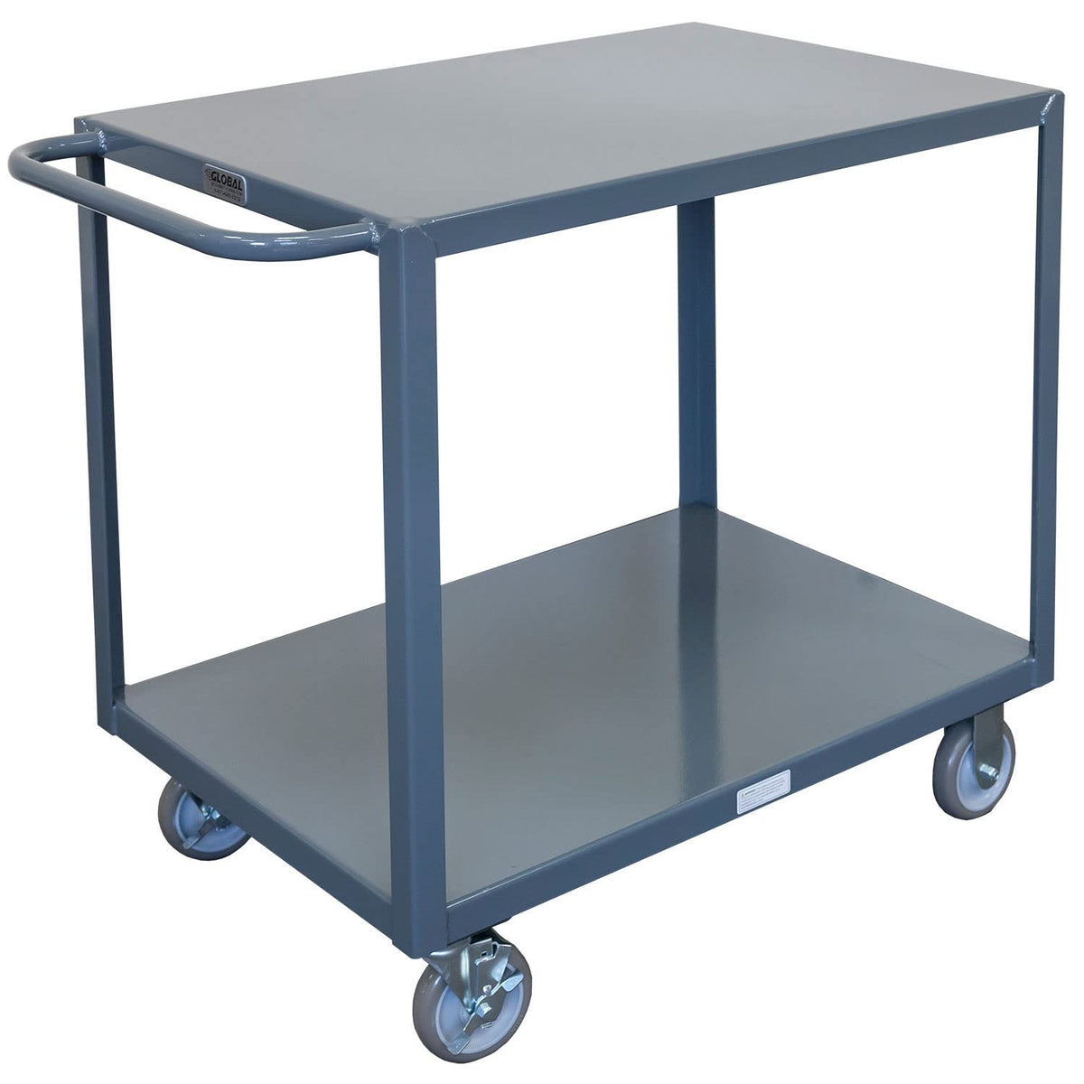 Steel Utility Cart w/2 Shelves by Global Industrial – Alloy Steel, Gray, Model GWC-2S-1830