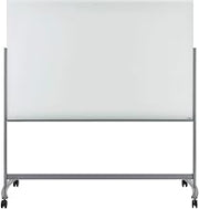 Global Industrial 72" W x 48" H Mobile Double Sided Glass Whiteboard