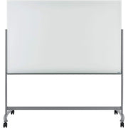 72" W x 48" H Mobile Double Sided Glass Whiteboard by Global Industrial – 63"W x 78.5"H, Glass, White, Model ZB-3