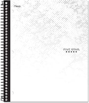 Five Star Spiral Notebook, 1 Subject, 100 Sheets, College Ruled, Graphics, Bitmap White