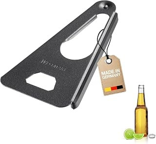 Westmark Black Edition Bottle Opener & Jar Lid Opener – Universal Twist Tool with Rubber Grip, Multipurpose Bottle Opener with Can Punch & Cap Remover, Dishwasher Safe, Anthracite, 6.7" (17 cm)