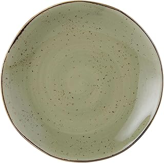 Tuxton Artisan Geode Geode Olive Reactive Natural 11-5/8-Inch Plate, Case of 12, Green; Scratch Resistant; Chip Resistant; Lead & Cadmium Free; Dishwasher, Microwave, Oven Safe