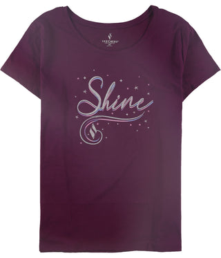 Womens Shine Graphic T-Shirt by Skechers – X-Small, Cotton, Dkpurple, Model W4TS169