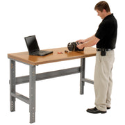 Adjustable Height Workbench C-Channel Leg by Global Industrial – 36"L x 72"W x 3"H, Steel, Gray, Model 183986