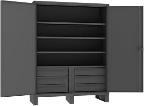 Durham Extra Heavy Duty Welded 12 Gauge Steel 6 Drawers Cabinet, HDCD246078-6B95, 1650 lbs Shelf Capacity, 24" Length x 60" Width x 78" Height, 6 Shelves