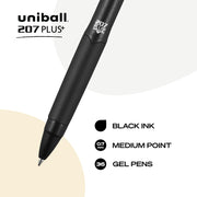 207PLUS+ Gel by Uni-Ball – 216 count (Pack of 1), Plastic, Black, Model 70455