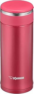Zojirushi SM-JE36-RC Water Bottle, Screw, Stainless Steel Mug, 12.2 fl oz (0.36 L), Clear Red