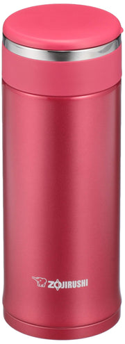 Water Bottle by Zojirushi – 12.2 Ounces, 0.36 liters, Stainless Steel, Clear Red, Model SM-JE36-RC