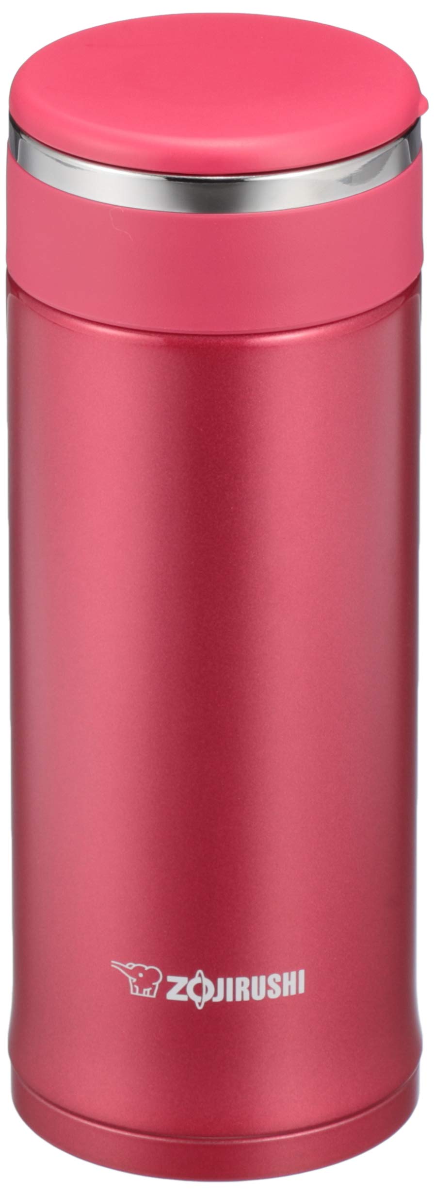 Water Bottle by Zojirushi – 12.2 Ounces, 0.36 liters, Stainless Steel, Clear Red, Model SM-JE36-RC