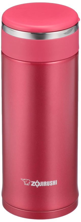 Water Bottle by Zojirushi – 12.2 Ounces, 0.36 liters, Stainless Steel, Clear Red, Model SM-JE36-RC