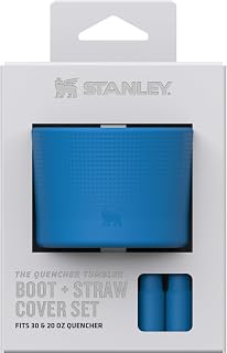 STANLEY Quencher Boot and Straw Cover Cap | Anti-Slip Silicone Protector for 20 & 30 oz Tumbler with Handle | Accessory Set for Stainless Steel Drinking Cup | Azure