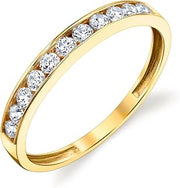 10k Solid Yellow Gold Channel Set Wedding Band Ring Size 8.5