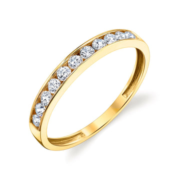 10k Solid Yellow Gold Channel Set Wedding Band Ring Size 8. by Tesori & Co – Gold,Metal,Yellow,Zirconia, Yellow,Gold, Model M100-10YG8.5