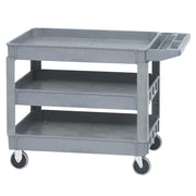 Commercial Tub Cart Grey Plastic Small Mobile for Transport and Bussing - 31" L x 17" W x 42" H by HUBERT – Small Cart, Plastic, Gray, Model C/PSC-7902