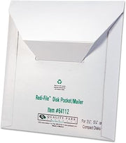 Quality Park 64112 Redi-File Disk Pocket Mailer, 6 x 5-7/8, White, 10/Pack