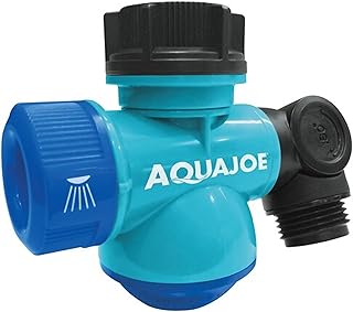 Aqua Joe SJI-MFGA1 Multi-Function Outdoor Water-Tap Connector, 180-Degree Pivoting Hose Connector with 360-Degree Rotating Tap Connector