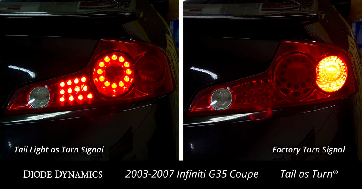 Tail as Turn® LED Module compatible with Infiniti G35 Coupe 2003 by Diode Dynamics – Tail as Turn, Black, Model DD3011