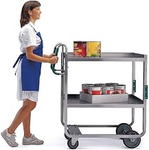 7120 Utility Cart with Ergo-One System and (2) 21 x 33 Inch Shelves, 1000-Lb. Capacity